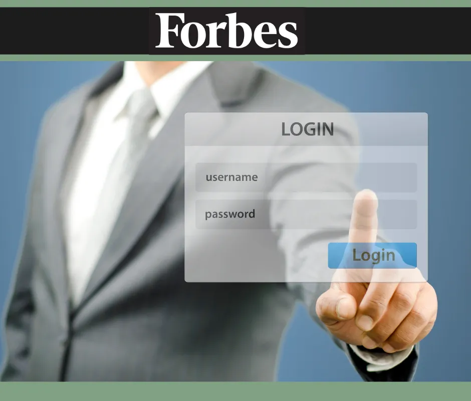 man in a business suit pointing to the portal to read more about Forbes top CPAs award